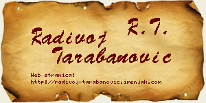 Radivoj Tarabanović vizit kartica